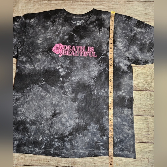 Assholes live forever death is beautiful skull and roses tie dye graphic tee - Picture 6 of 7